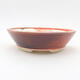 Ceramic bonsai bowl 15 x 15 x 4 cm, burgundy color - 1/3