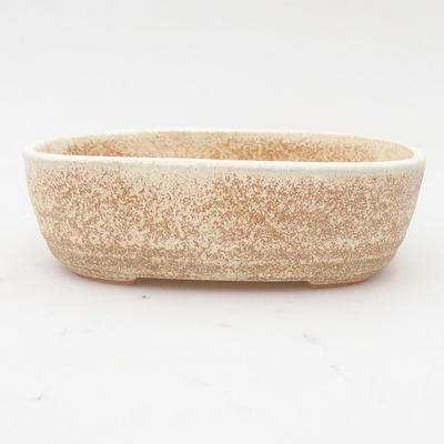 Ceramic bonsai bowl 13 x 8,5 x 4 cm, color beige - 1