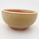 Ceramic bonsai bowl 10.5 x 10.5 x 5 cm, beige color - 1/3