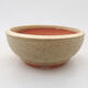 Ceramic bonsai bowl 10.5 x 10.5 x 4.5 cm, beige color - 1/3