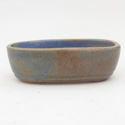 Ceramic bonsai bowl 13 x 8,5 x 4 cm, brown-blue color - 1