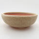 Ceramic bonsai bowl 10 x 10 x 3.5 cm, beige color - 1/3