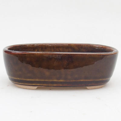 Ceramic bonsai bowl 13 x 8,5 x 4 cm, brown color - 1