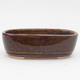 Ceramic bonsai bowl 13 x 8,5 x 4 cm, brown color - 1/3