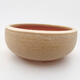 Ceramic bonsai bowl 10.5 x 10.5 x 4.5 cm, beige color - 1/3