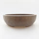 Ceramic bonsai bowl 13.5 x 13.5 x 4 cm, brown color - 1/3