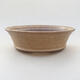 Ceramic bonsai bowl 17 x 17 x 5.5 cm, beige color - 1/3