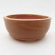 Ceramic bonsai bowl 9.5 x 9.5 x 4 cm, brown color - 1/3