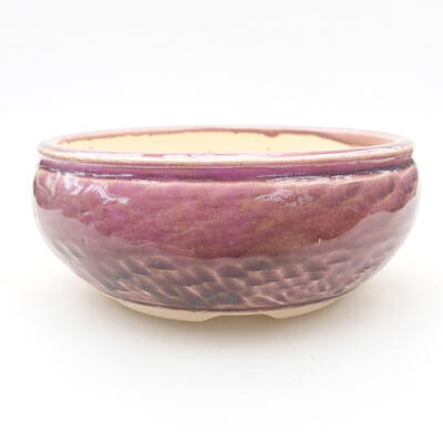 Ceramic bonsai bowl 13 x 13 x 5.5 cm, burgundy color - 1