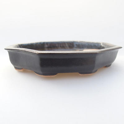 Ceramic bonsai bowl 11,5 x 11,5 x 2 cm, color blue - 1
