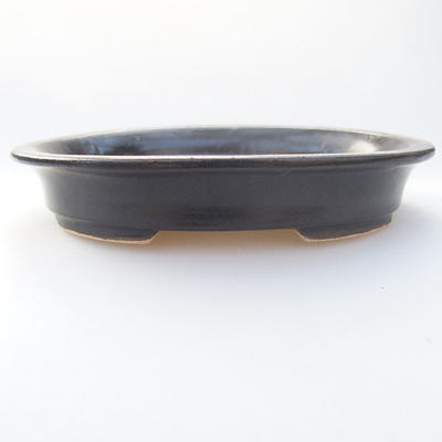 Ceramic bonsai bowl 12.5 x 10.5 x 2 cm, metal color - 1