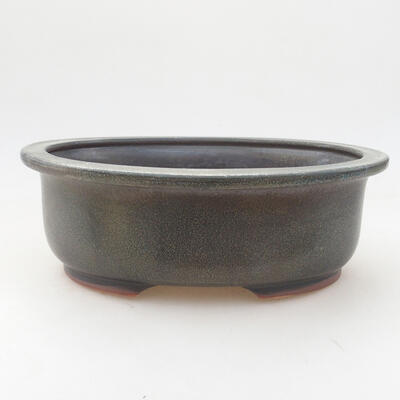 Ceramic bonsai bowl 22 x 17 x 7 cm, gray color - 1