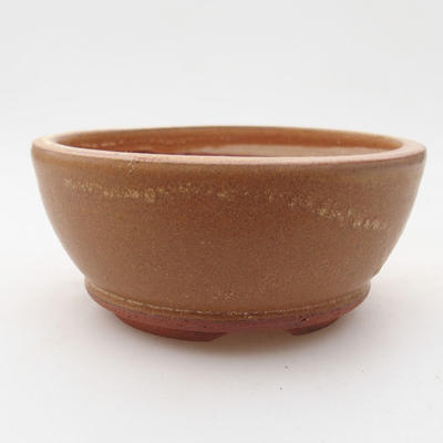 Ceramic bonsai bowl 9.5 x 9.5 x 4 cm, brown color - 1