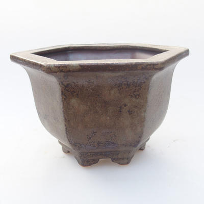 Ceramic bonsai bowl 12.5 x 11 x 7.5 cm, gray color - 1