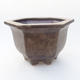 Ceramic bonsai bowl 12.5 x 11 x 7.5 cm, gray color - 1/4