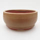 Ceramic bonsai bowl 9.5 x 9.5 x 4 cm, brown color - 1/3
