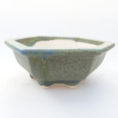 Ceramic bonsai bowl 11,5 x 10,5 x 4 cm, color green - 1