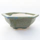 Ceramic bonsai bowl 11,5 x 10,5 x 4 cm, color green - 1/4