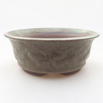 Ceramic bonsai bowl 11 x 11 x 4 cm, color green - 1