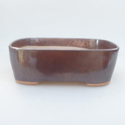 Ceramic bonsai bowl 23 x 18 x 7 cm, color brown - 1