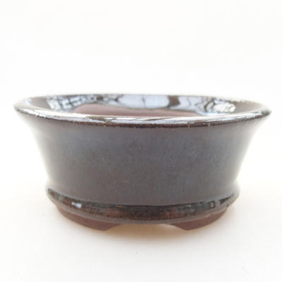 Ceramic bonsai bowl 8 x 8 x 3.5 cm, color green - 1