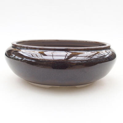 Ceramic bonsai bowl 15 x 15 x 6 cm, color brown - 1