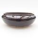 Ceramic bonsai bowl 15 x 15 x 6 cm, color brown - 1/3