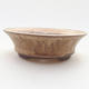 Ceramic bonsai bowl 10 x 10 x 3 cm, beige color - 1/4