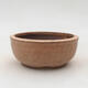 Ceramic bonsai bowl 9.5 x 9.5 x 4 cm, beige color - 1/3