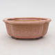 Ceramic bonsai bowl 13 x 10 x 5 cm, color pink - 1/3