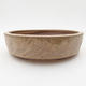Ceramic bonsai bowl 15.5 x 15.5 x 4 cm, beige color - 1/3