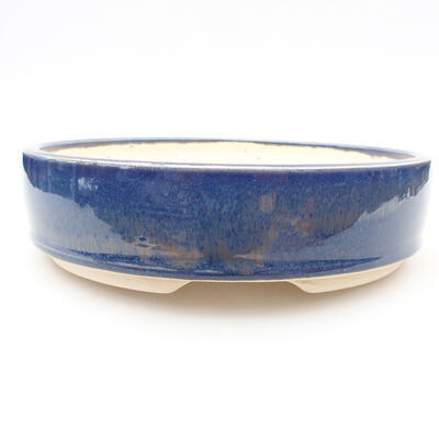 Ceramic bonsai bowl 18 x 18 x 4.5 cm, color blue - 1