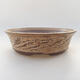 Ceramic bonsai bowl 17.5 x 17.5 x 5 cm, beige color - 1/3