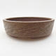 Ceramic bonsai bowl 15.5 x 15.5 x 4.5 cm, brown color - 1/3