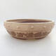 Ceramic bonsai bowl 24 x 24 x 7 cm, beige color - 1/3