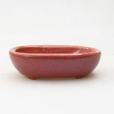Ceramic bonsai bowl 9.5 x 6.5 x 3 cm, color pink - 1