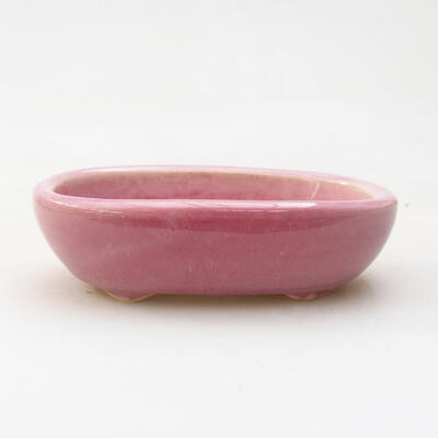 Ceramic bonsai bowl 9.5 x 6.5 x 3 cm, color pink - 1