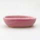 Ceramic bonsai bowl 9.5 x 6.5 x 3 cm, color pink - 1/3