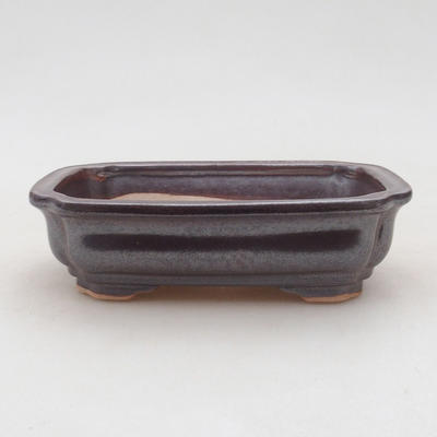 Ceramic bonsai bowl 14 x 11 x 4 cm, color brown - 1