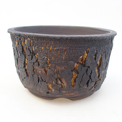 Ceramic bonsai bowl 15 x 15 x 9 cm, color yellow - 1