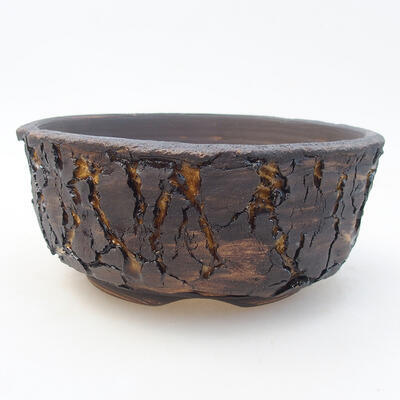 Ceramic bonsai bowl 16 x 16 x 7 cm, color yellow - 1