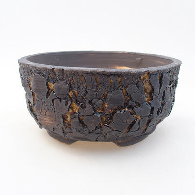 Ceramic bonsai bowl 15 x 15 x 7 cm, yellow color - 1