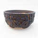 Ceramic bonsai bowl 15 x 15 x 7 cm, yellow color - 1/3