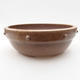 Ceramic bonsai bowl 15.5 x 15.5 x 5.5 cm, brown color - 1/3