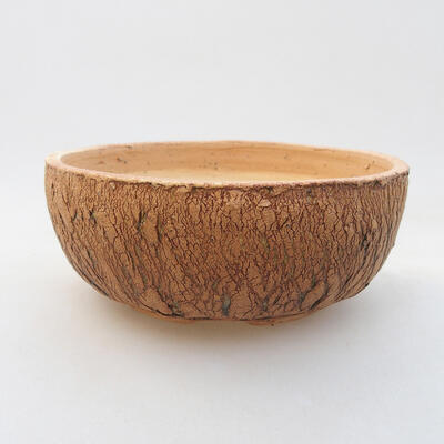 Ceramic bonsai bowl 14.5 x 14.5 x 6 cm, yellow color - 1
