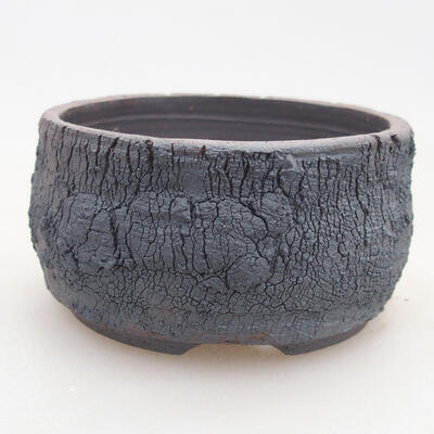 Ceramic bonsai bowl 8 x 8 x 4 cm, gray color - 1
