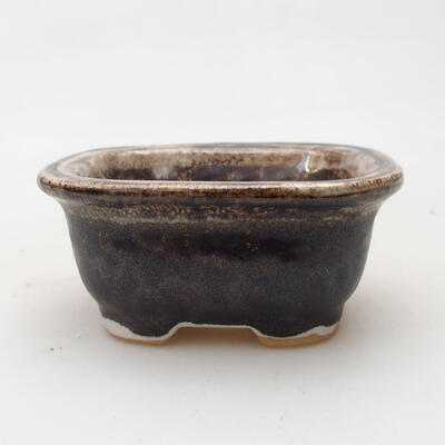 Ceramic bonsai bowl 8.5 x 7.5 x 4 cm, color metallic white - 1