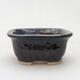 Ceramic bonsai bowl 8.5 x 7.5 x 4 cm, color black-blue - 1/3
