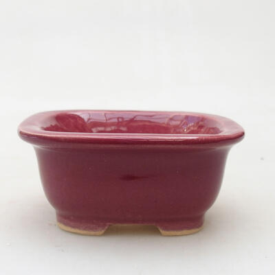 Ceramic bonsai bowl 8.5 x 7.5 x 4 cm, color pink - 1