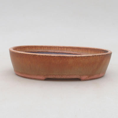 Ceramic bonsai bowl 17 x 14 x 4 cm, color brown-pink - 1